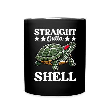 Tortue Tortue à oreilles rouges - Mug uni - noir - Devant
