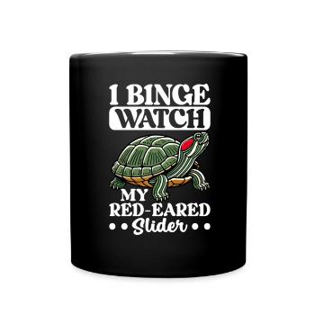 Tortue Tortue à oreilles rouges - Mug uni - noir - Devant