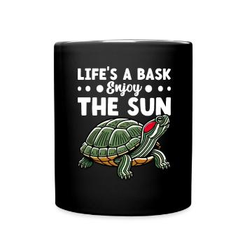 Tortue Tortue à oreilles rouges - Mug uni - noir - Devant