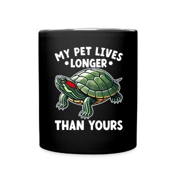 Tortue Tortue à oreilles rouges - Mug uni - noir - Devant