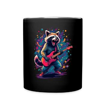 Rock Guitariste Guitare Raccoon Festival Musique - Mug uni - noir - Devant