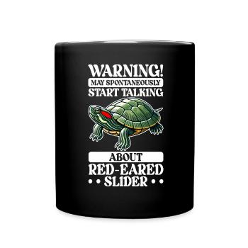 Tortue Tortue à oreilles rouges - Mug uni - noir - Devant