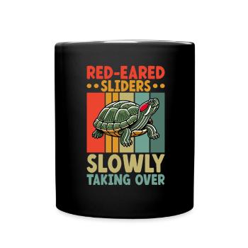 Turtle Red-eared Turtle - Full Colour Mug - black - Front