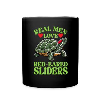 Tortue Tortue à oreilles rouges - Mug uni - noir - Devant