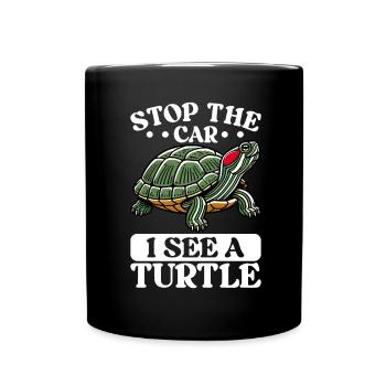 Turtle Red-eared Turtle - Full Colour Mug - black - Front