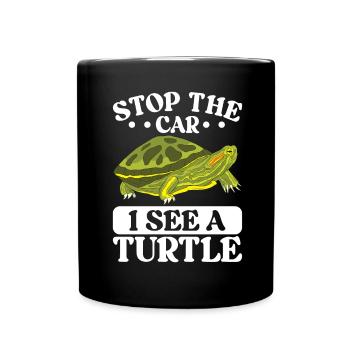 Turtle Red-eared Turtle - Full Colour Mug - black - Front