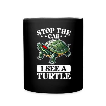 Turtle Red-eared Turtle - Full Colour Mug - black - Front