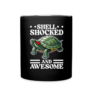 Tortue Tortue à oreilles rouges - Mug uni - noir - Devant