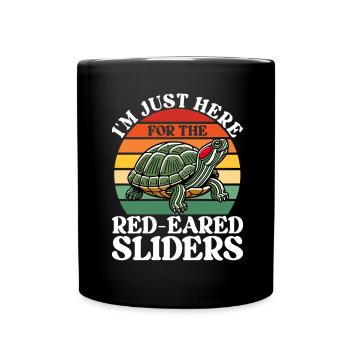 Tortue Tortue à oreilles rouges - Mug uni - noir - Devant