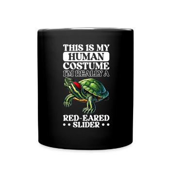 Tortue Tortue à oreilles rouges - Mug uni - noir - Devant
