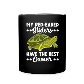 Turtle Red-eared Turtle - Full Colour Mug - black - Front