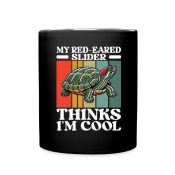 Turtle Red-eared Turtle - Full Colour Mug - black - Front