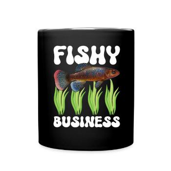 Killifish Quarium Fish - Full Colour Mug - black - Front