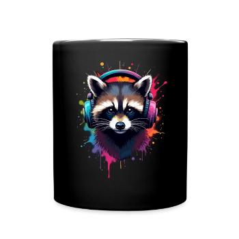 raton laveur DJ Costume Carnaval Concert Festival Musique - Mug uni - noir - Devant