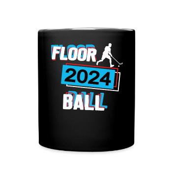 Floorball 2024 Floorballer Floorballspieler Spiel - Tasse einfarbig - Schwarz - Vorne