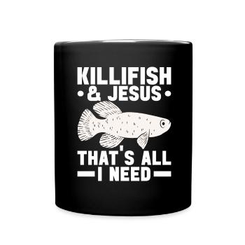 Killifish Quarium Fish - Full Colour Mug - black - Front