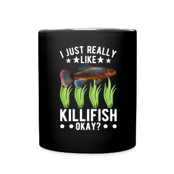 Killifish Quarium Fish - Full Colour Mug - black - Front
