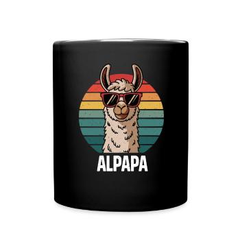Alpaca Llama Father Daughter Son Birth Father's Day - Full Colour Mug - black - Front