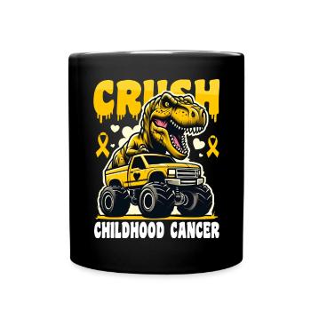 Dinosaur Monster Truck Sensibilisation au cancer infantile - Mug uni - noir - Devant