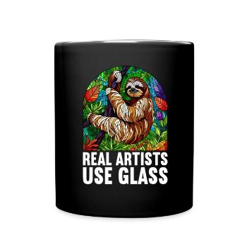 Stained Glass Artist Stained Glass Art - Full Colour Mug - black - Front