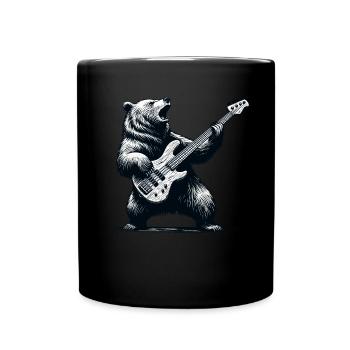 Rock Basse Guitariste Guitare Ours Festival Musique - Mug uni - noir - Devant