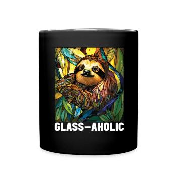 Buntglaskünstler Buntglaskunst - Tasse einfarbig - Schwarz - Vorne