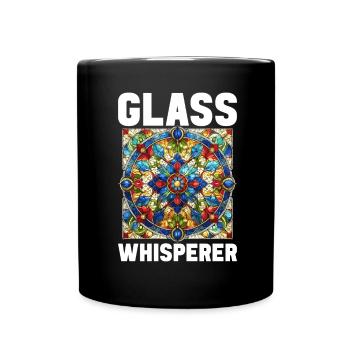 Buntglaskünstler Buntglaskunst - Tasse einfarbig - Schwarz - Vorne