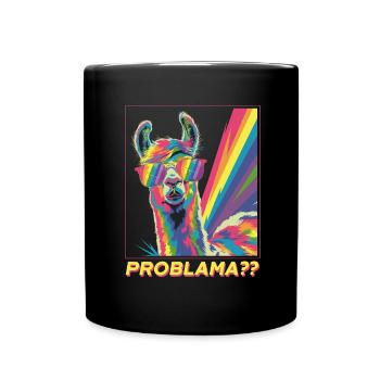 Lustiges Problama Lgbtq Gay Regenbogen Lama Alpaka - Tasse einfarbig - Schwarz - Vorne
