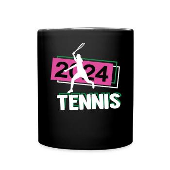 Tennis 2024 Tennisspiel Turnier Tennisspielerin - Tasse einfarbig - Schwarz - Vorne