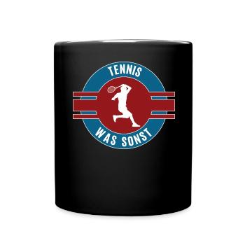 Tennis Tennisspieler Tennisfan Tennisspiel - Tasse einfarbig - Schwarz - Vorne