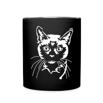 Siamese Cat "Black Edition" - Full Colour Mug - black - Front