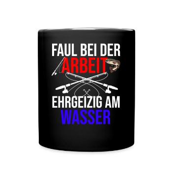 Cooles Anglerspruch Design - schöes Angler Design - Tasse einfarbig - Schwarz - Vorne