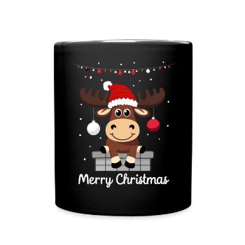 Sweet Christmas Moose - Full Colour Mug - black - Front