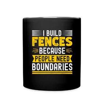 Zauninstallateur Zaunbauer Fence Installer - Tasse einfarbig - Schwarz - Vorne
