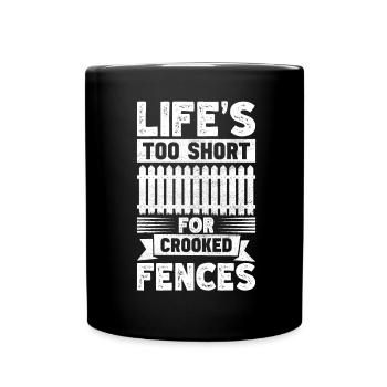 Zauninstallateur Zaunbauer Fence Installer - Tasse einfarbig - Schwarz - Vorne