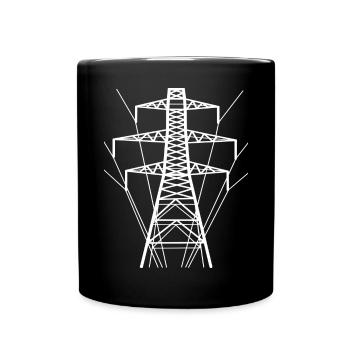 Silhouette de poteau électrique blanc - Mug uni - noir - Devant