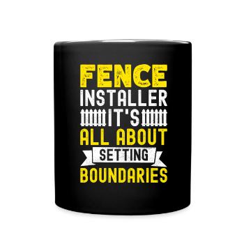 Zauninstallateur Zaunbauer Fence Installer - Tasse einfarbig - Schwarz - Vorne