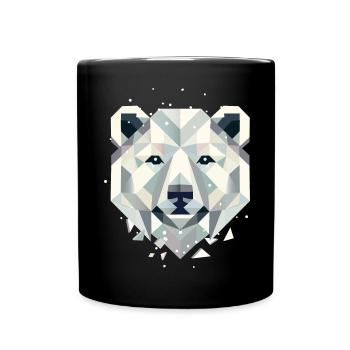 abstrakter Eisbär–Kraftvolle Eleganz des Nordens - Tasse einfarbig - Schwarz - Vorne