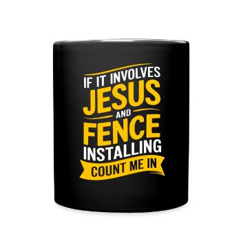 Zauninstallateur Zaunbauer Fence Installer - Tasse einfarbig - Schwarz - Vorne