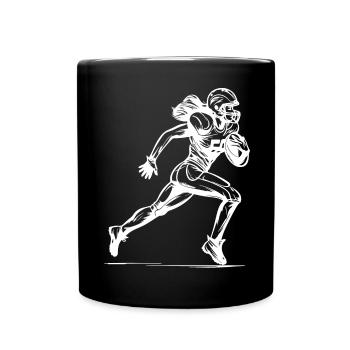 Female American footballer - Full Colour Mug - black - Front