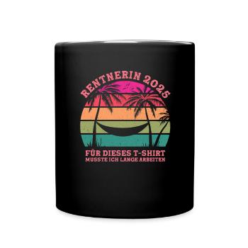 Cadeau pension pension femme retraité 2025 - Mug uni - noir - Devant