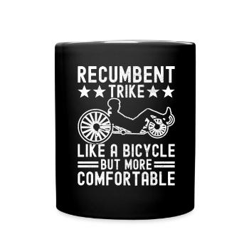 Tricycle couché Liegetrike Liegedreirad - Mug uni - noir - Devant