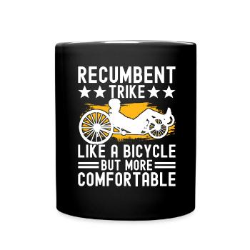 Recumbent Trike Liegetrike Liegedreirad - Tasse einfarbig - Schwarz - Vorne