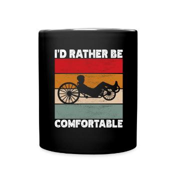 Recumbent Trike Liegetrike Liegedreirad - Tasse einfarbig - Schwarz - Vorne