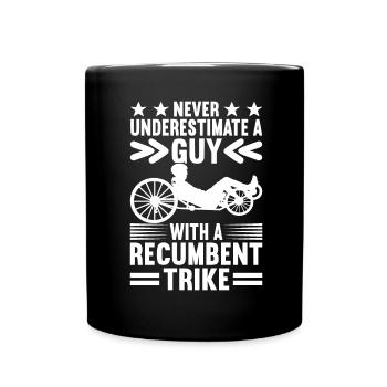 Tricycle couché Liegetrike Liegedreirad - Mug uni - noir - Devant
