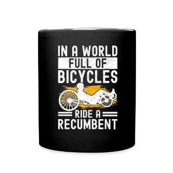 Tricycle couché Liegetrike Liegedreirad - Mug uni - noir - Devant