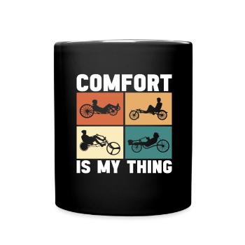 Recumbent Trike Liegetrike Liegedreirad - Tasse einfarbig - Schwarz - Vorne