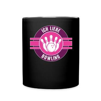Ich Liebe Bowling Bowlingspiel Team Mannschaft - Tasse einfarbig - Schwarz - Vorne