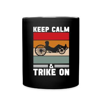 Recumbent Trike Liegetrike Liegedreirad - Tasse einfarbig - Schwarz - Vorne