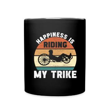 Tricycle couché Liegetrike Liegedreirad - Mug uni - noir - Devant